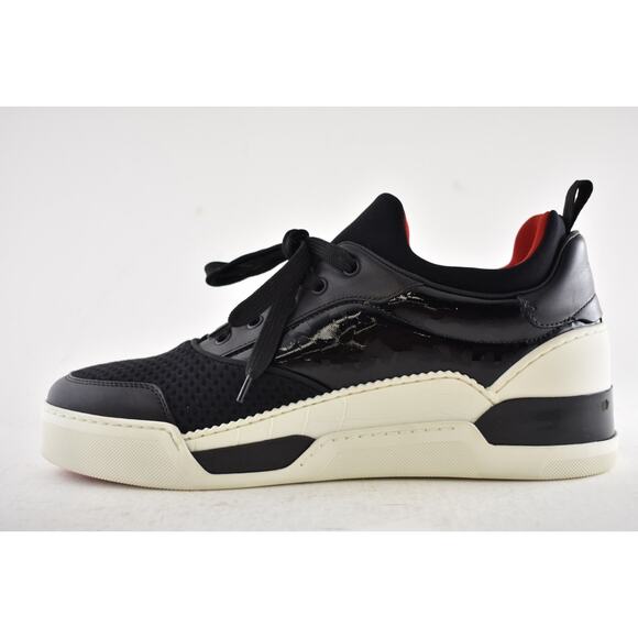Christian Louboutin Mens Aurelien Flat Black White Neomesh Low Top Sneaker 44 11 - Picture 9 of 12
